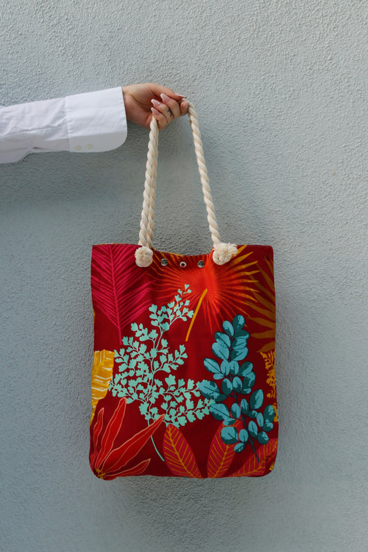 Red leaf bag